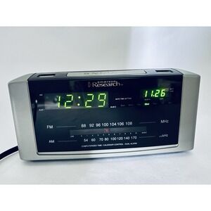 Emerson Research Black SmartSet Digital Radio Dual Alarm Clock Vintage Works!